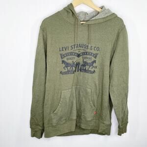 Levi's Green Long Sleeve Logo Graphic Pullover Hoodie Men's Size Medium M
